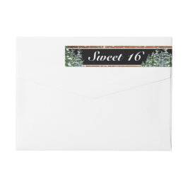 Snowy Wood & Forest Gräs Sweet 16 Birthday Etikettband