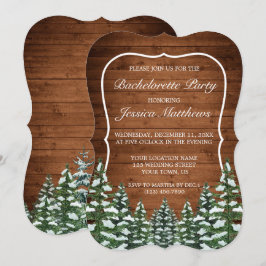 Snowy Wood & Forest Land Bachelorette Party Inbjudningar