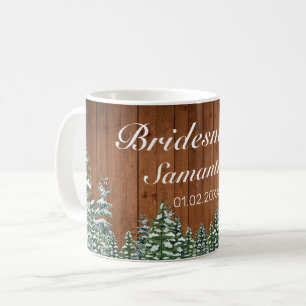 Snowy Wood & Forest Land Bridesmaid Bröllop Kaffemugg