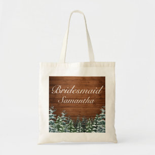 Snowy Wood & Forest Land Bridesmaid Bröllop Tygkasse