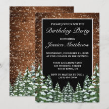 Snowy Wood & Forest Land Gräs Birthday