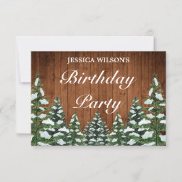 Snowy Wood & Forest Land Gräs Birthday OSA Kort