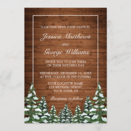 Snowy Wood & Forest Land Gräs Bröllop Inbjudningar