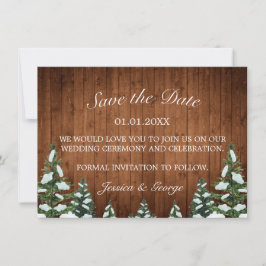 Snowy Wood & Forest Land Gräs Bröllop Spara Datumet