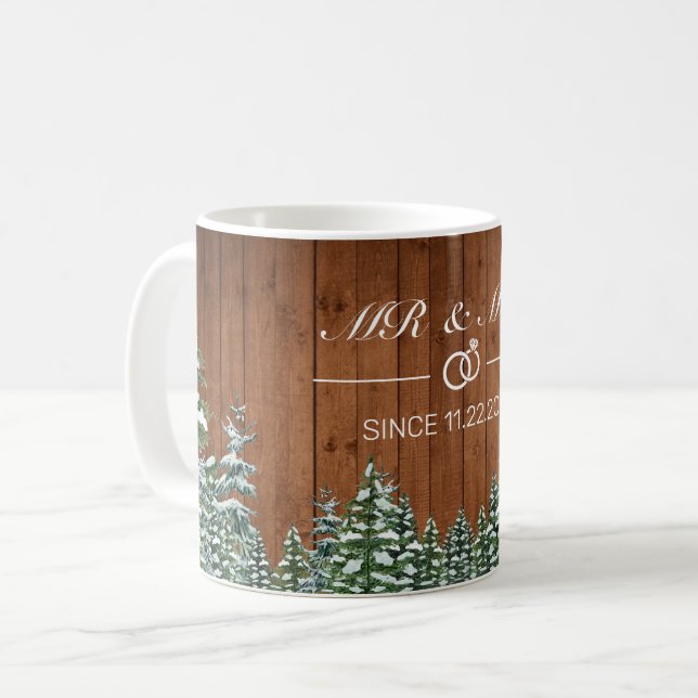 Snowy Wood & Forest Land Mr. och Mrs. Anniury Kaffemugg (Framsida vänster)