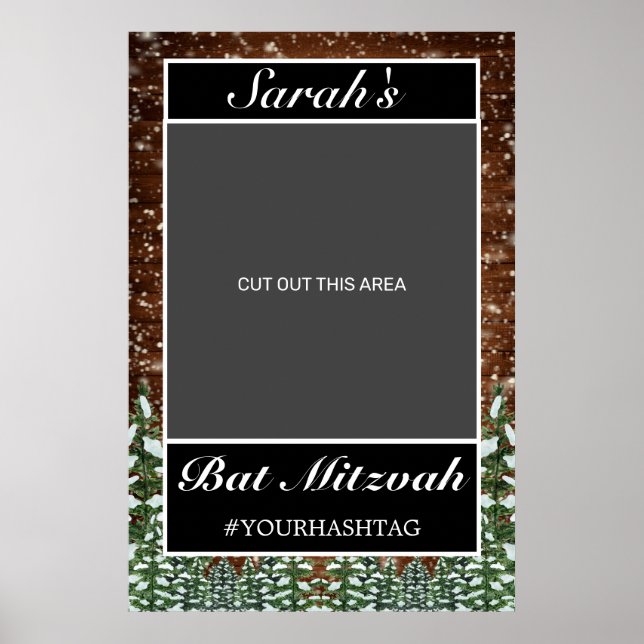 Snowy Wood & Forest Rural Bat mitzvah Photo Prop Poster (Framsidan)
