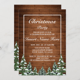 Snowy Wood & Forest Rural Gräs Party Inbjudningar