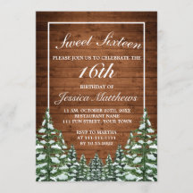 Snowy Wood & Forest Rural Gräs Tiara Sweet 16