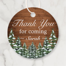 Snowy Wood & Forest Tack for Coming Mitzvah Gåvor Etiketter