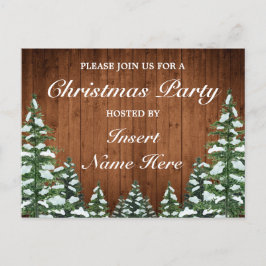 Snowy Wood-julpartiets vykort för inbjudan till ju