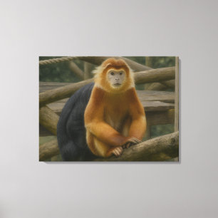 Snub-Nposed Monkey in Woodland Refuge Canvastryck