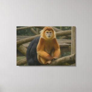 Snub-Nposed Monkey in Woodland Refuge Canvastryck