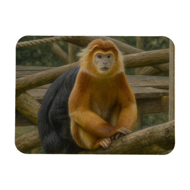 Snub-Nposed Monkey in Woodland Refuge Magnet (Horisontell)
