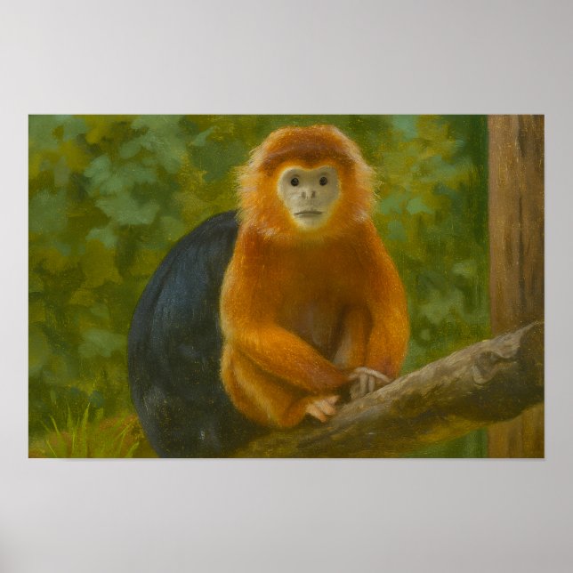 Snub-Nposed Monkey in Woodland Refuge Poster (Framsidan)