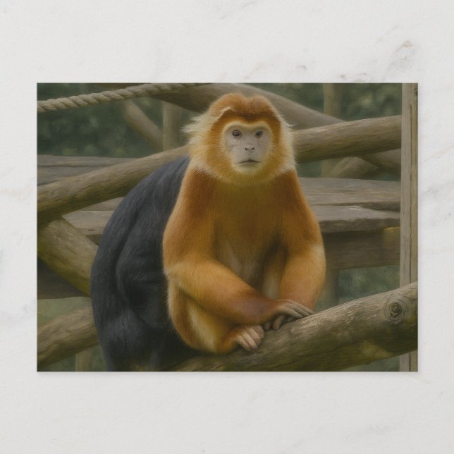 Snub-Nposed Monkey in Woodland Refuge Vykort (Framsida)