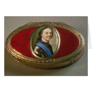 Snuff box med Peter-miniatyr i porträtt Hälsningskort