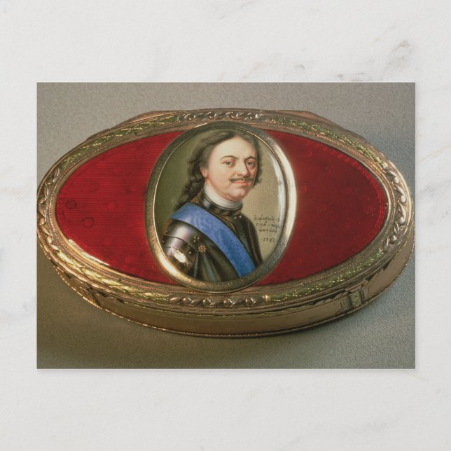 Snuff box med Peter-miniatyr i porträtt Vykort (Framsida)