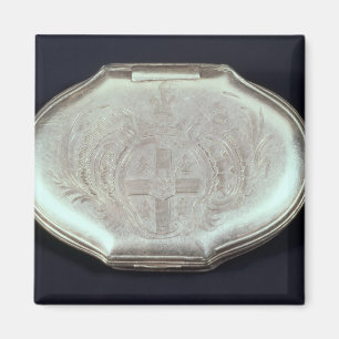 Snuff boxas präglat med en vapensköld, c.1820 magnet