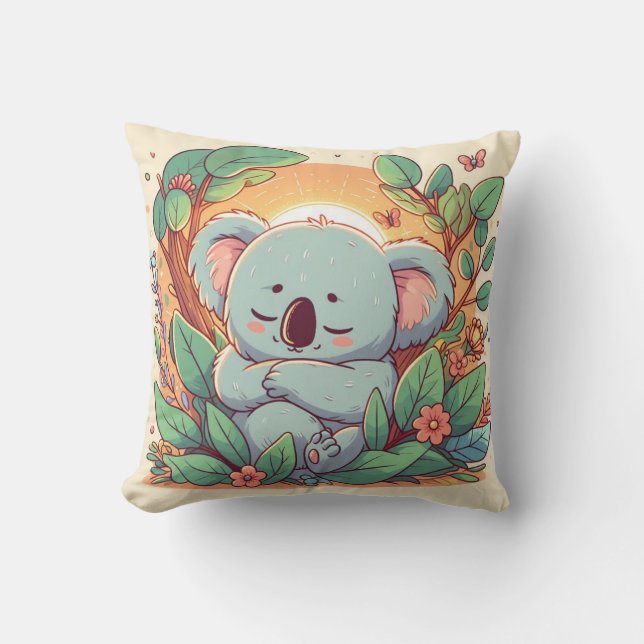 Snuffa upp med vår beundransvärda Koala-penselpill Kudde (Framsida)