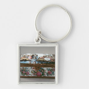 Snuffbox c.1750 fyrkantig silverfärgad nyckelring