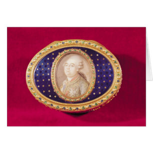 Snuffbox med en minister i porträtt Louis Hälsningskort