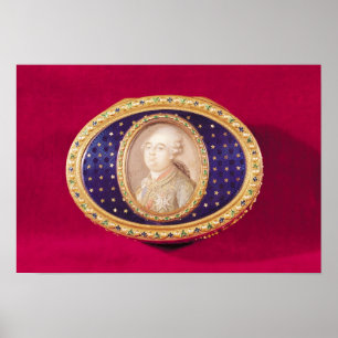 Snuffbox med en porträttminiatyr av Louis Poster