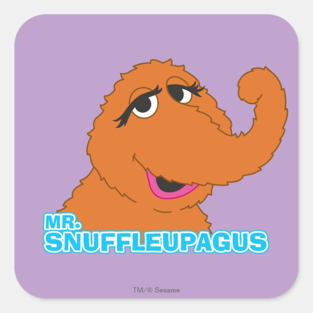 Snuffleupagus Avslappnad Fyrkantigt Klistermärke (Framsida)