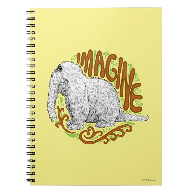 Snuffleupagus B&W Skiss Ritning Anteckningsbok Med Spiral (Framsidan)
