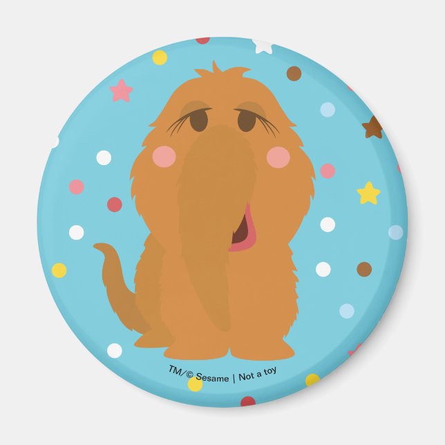 Snuffleupagus Blue Stars & Dots Mönster Magnet (Framsidan)