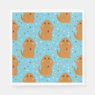 Snuffleupagus Blue Stars & Dots Mönster Pappersservett