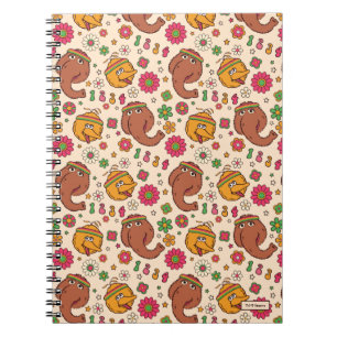 Snuffleupagus och Big Bird Groovy blommönster Anteckningsbok