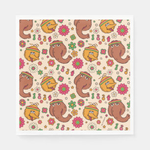 Snuffleupagus och Big Bird Groovy Flower Mönster Pappersservett