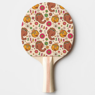 Snuffleupagus och Big Bird Groovy Flower Mönster Pingisracket
