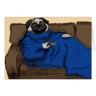 Snug(gie) pug hälsningskort