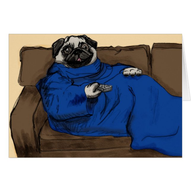 Snug(gie) pug hälsningskort (Framsidan Horizontal)