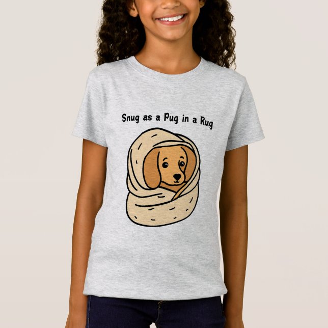 Snug som Pug i Matta T Shirt (Framsida)