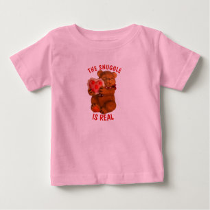 Snuggen är äkta med hjärta tee shirt