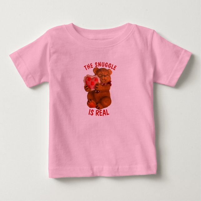 Snuggen är äkta med hjärta tee shirt (Framsida)