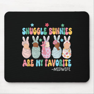 Snuggle Bunnies Är Favorit Babys Barnmorska Påsk Musmatta