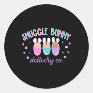 Snuggle Bunny Delivery Co Mor Baby Glad påsk Runt Klistermärke