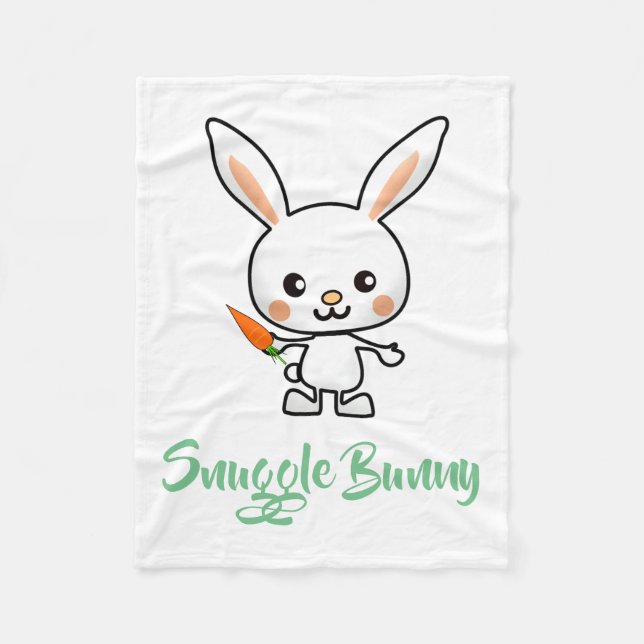 Snuggle Bunny Kawaii Anpassningsbar Fleecefilt (Framsidan)
