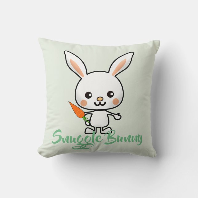 Snuggle Bunny Kawaii Anpassningsbar Kudde (Framsida)