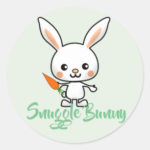 Snuggle Bunny Kawaii Anpassningsbar Runt Klistermärke