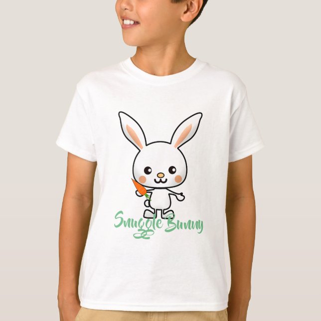 Snuggle Bunny Kawaii Anpassningsbar T Shirt (Framsida)