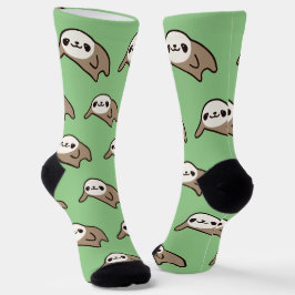 Snuggle Kawaii Brown Sloths: Mysiga Gröntar sockla