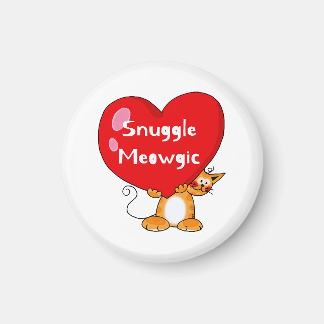 Snuggle Meowgic Funny Cat Pun Art Magnet (Framsidan)