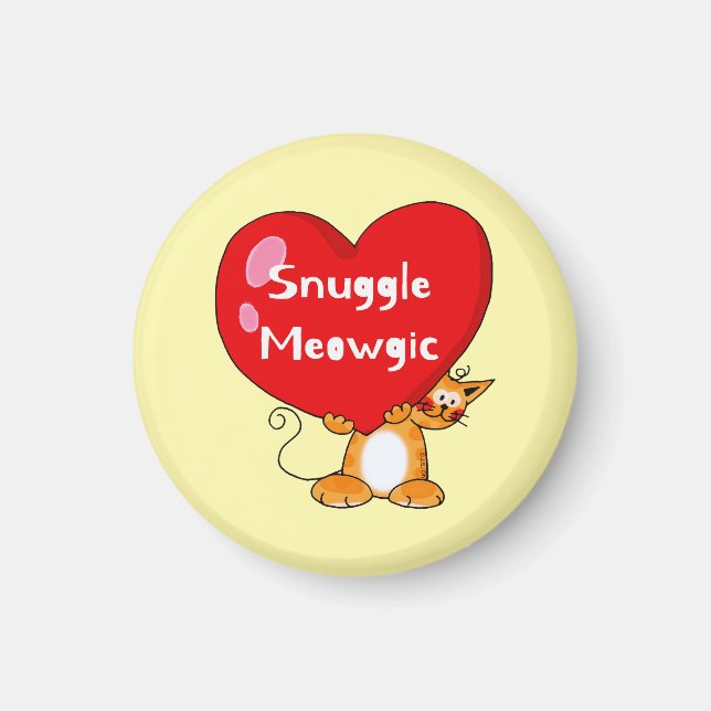 Snuggle Meowgic Funny Cat Pun Art Magnet (Framsidan)