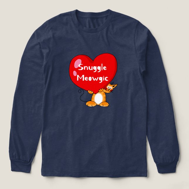 Snuggle Meowgic Funny Cat Pun Art T Shirt (Design framsida)