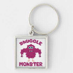 Snuggle Monster Fyrkantig Silverfärgad Nyckelring