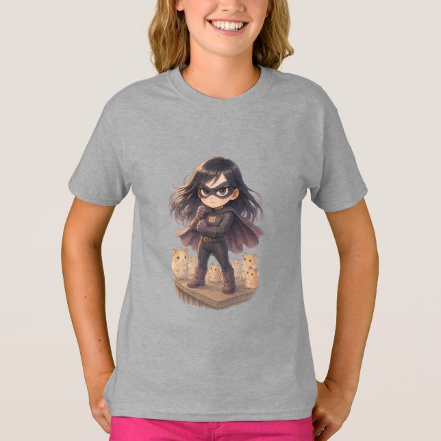 Snuggle Pup Kawaii Hamster girl T Shirt (Framsida)